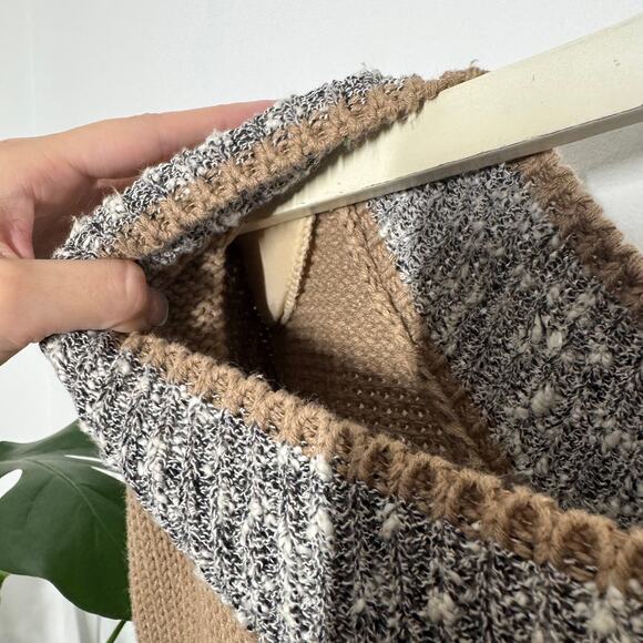 Counterparts Sweater Women S Tan 80s Shoulder Pads Fall Career Officecore Ramie - Picture 5 of 6